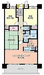 西宮マリナパークシティ花のまちマリナヴィラ 3LDKの間取図画像