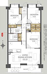 エンゼルハイム千里山第2 3LDKの間取図画像