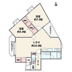 プチ武庫之荘パート3 2LDKの間取図画像