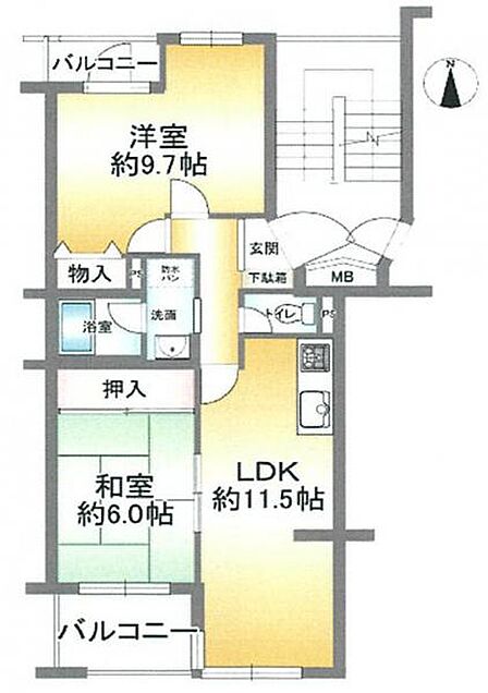 2LDK 間取り