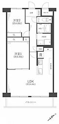 パルクメゾン千舟公園 2LDKの間取図画像