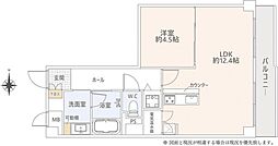 シャルム野中南公園 1LDKの間取図画像