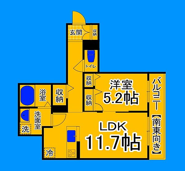 大阪府堺市堺区向陵中町1丁(賃貸マンション1LDK・2階・46.25㎡)の写真 その2