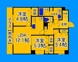 大阪府堺市堺区向陵中町1丁（賃貸マンション3LDK・1階・68.37㎡） その2