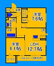 大阪府堺市北区北花田町1丁（賃貸アパート2LDK・1階・62.18㎡） その2