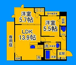 大阪府大阪市住吉区大領5丁目（賃貸マンション2LDK・1階・61.01㎡） その2