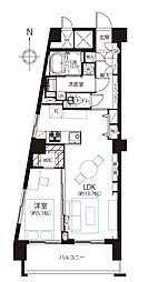 パシフィック自由が丘マンション 1LDKの間取図画像
