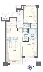 ライオンズマンション広尾南 2LDKの間取図画像