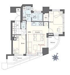 D'グランセ白金 2LDKの間取図画像