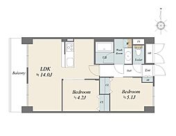 ライオンズマンション西蒲田 2LDKの間取図画像