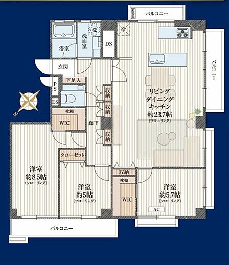 3LDK 間取り