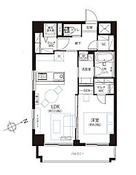 キョウエイハイツ田町 1LDKの間取図画像