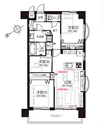 虎ノ門ガーデン 3LDKの間取図画像