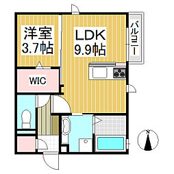 エンジェライトB 1LDKの間取図画像