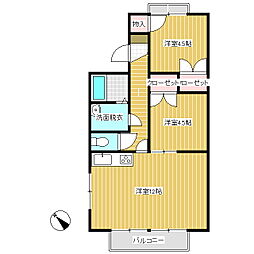 ヴィラ石峠 2LDKの間取図画像