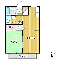 サンライフ龍神 1LDKの間取図画像