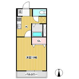 リーアルKMC 1Kの間取図画像