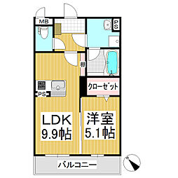 ブレインマンション御代田駅 1LDKの間取図画像