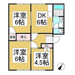 フレグランスA&B 3DKの間取図画像