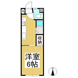サクラハイツ 1Kの間取図画像