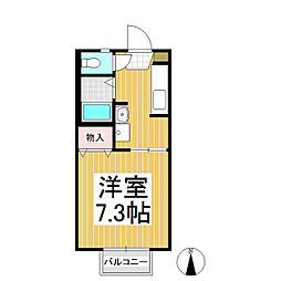 フレグランストゥイン 1Kの間取図画像