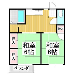 フォーブル伴野 2DKの間取図画像