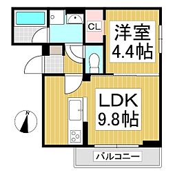 ヴィエント 1LDKの間取図画像