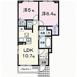 アンシャンテ 2LDKの間取図画像