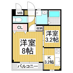 サン・グラード2 1SKの間取図画像