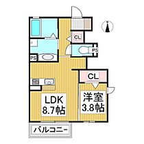 プリマージュ　Ａ棟  ｜ 長野県佐久市岩村田（賃貸アパート1LDK・1階・34.76㎡） その2