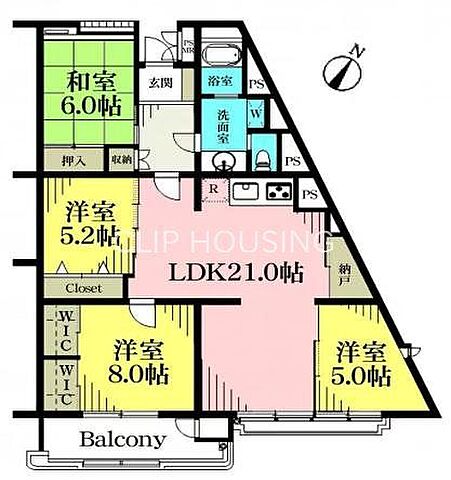 間取り グリーンコープ鹿島 5階/-