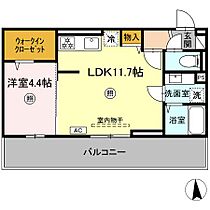 Augusta（オーガスタ） 203 ｜ 福岡県久留米市津福本町634-1（賃貸アパート1LDK・2階・39.63㎡） その2