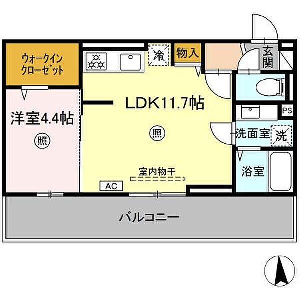 Augusta（オーガスタ） 203｜福岡県久留米市津福本町(賃貸アパート1LDK・2階・39.63㎡)の写真 その2