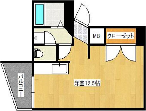 カサベルデ本町 302｜福岡県久留米市本町(賃貸マンション1R・3階・27.65㎡)の写真 その2