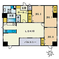 J-PLASE東町 901 ｜ 福岡県久留米市東町1-13（賃貸マンション3LDK・9階・79.15㎡） その2