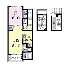 ベル　リアン　セカンドＢ 303 ｜ 福岡県久留米市東合川新町3-22（賃貸アパート1LDK・3階・53.33㎡） その2