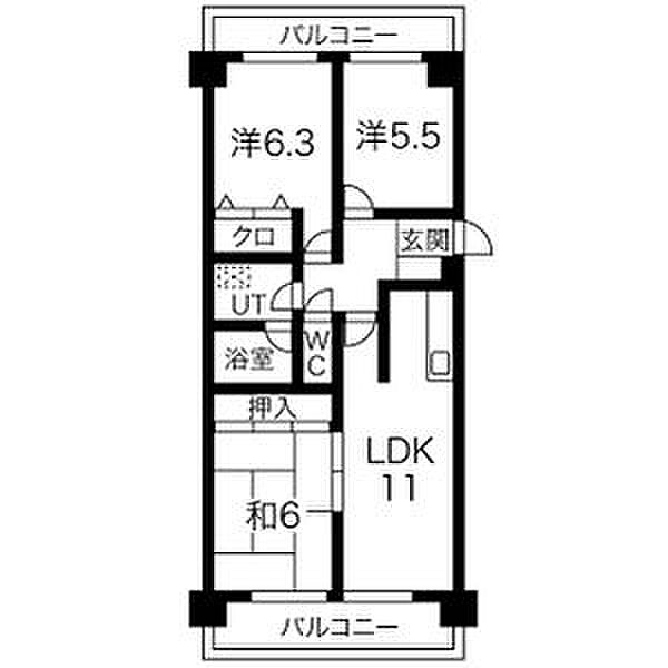 ライオンズマンション杁中ガーデンD棟 318｜愛知県名古屋市昭和区滝川町(賃貸マンション3LDK・3階・62.70㎡)の写真 その2