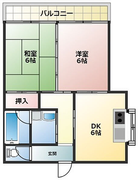 第二稲熊ビル 401｜愛知県名古屋市南区赤坪町(賃貸マンション2DK・4階・42.00㎡)の写真 その2