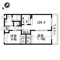 レーベンＡＺＵＫＩ 102 ｜ 京都府木津川市梅美台４丁目（賃貸マンション2LDK・1階・57.33㎡） その2