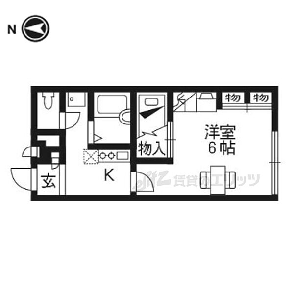 レオパレスブラッサム木津 208｜京都府木津川市木津清水(賃貸アパート1K・2階・21.81㎡)の写真 その2