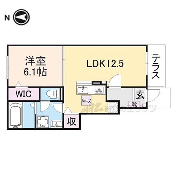 エスペランサ 105｜京都府木津川市山城町平尾茶屋前(賃貸アパート1LDK・1階・44.70㎡)の写真 その2