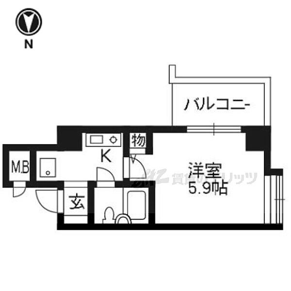 京都府京都市伏見区向島本丸町(賃貸マンション1K・2階・17.78㎡)の写真 その2