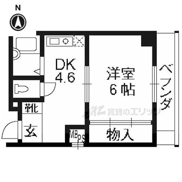 京都府京都市伏見区上神泉苑町(賃貸マンション1DK・2階・25.84㎡)の写真 その2