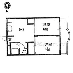 マンション城西 2DKの間取図画像