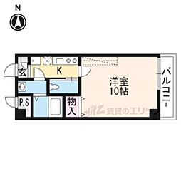 京都地下鉄東西線 小野駅 徒歩2分の賃貸マンション 3階1Kの間取り