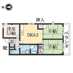 阪急京都本線 西向日駅 徒歩5分の賃貸マンション 1階3LDKの間取り