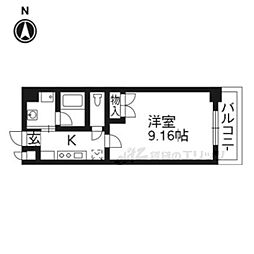 ラ・ポルテ 1Kの間取図画像