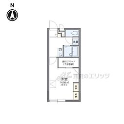 レオパレスキヅガワ 1Kの間取図画像