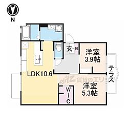エスポワール 2LDKの間取図画像