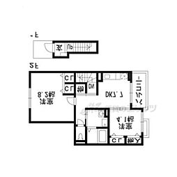 アルカンシエルコリーヌ 2DKの間取図画像